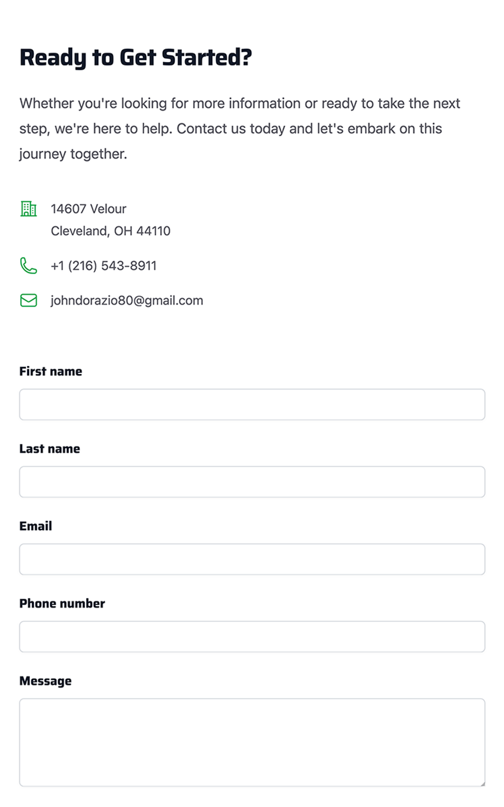 ALM Junk Removal mobile contact form