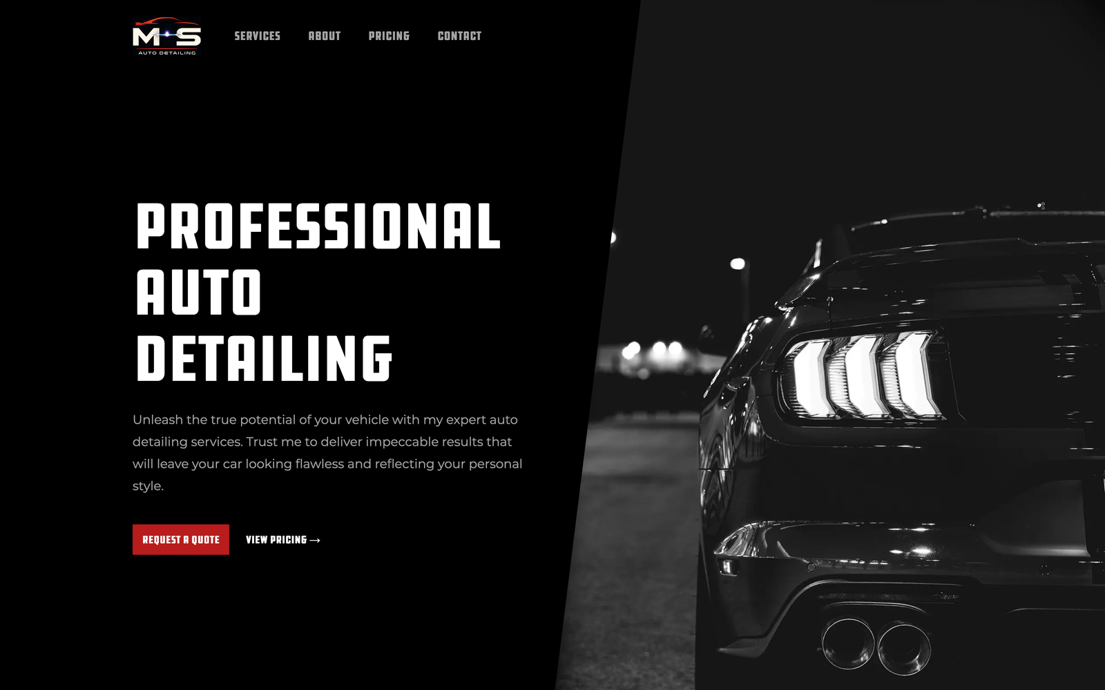 MS Auto Detailing homepage
